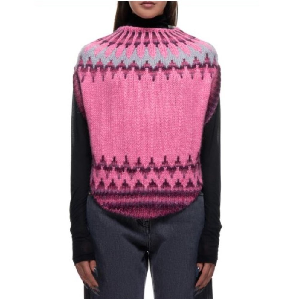 MM6 Maison Margiela Sleeveless Contrast Knit Top